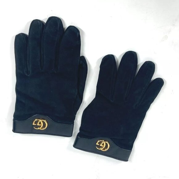 GUCCI Accessories GG Interlocking G Glove gloves suede / Leather Black